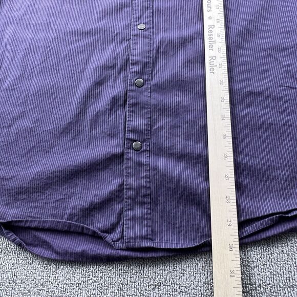 Armani Exchange Shirt Adult 2XL XXL Purple Slim Fit Button Up Long Sleeve Casual - Picture 12 of 14